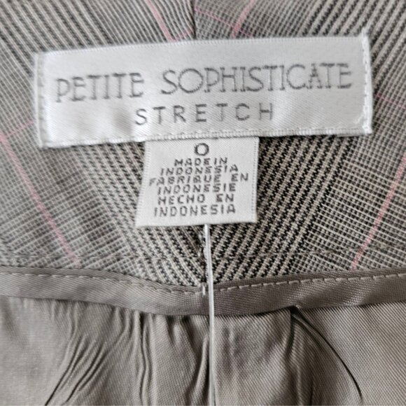 Petite Sophisticate Fully Lined Glen Plaid Dress Slacks | NWT | 0P | Gray Pink - Picture 12 of 16